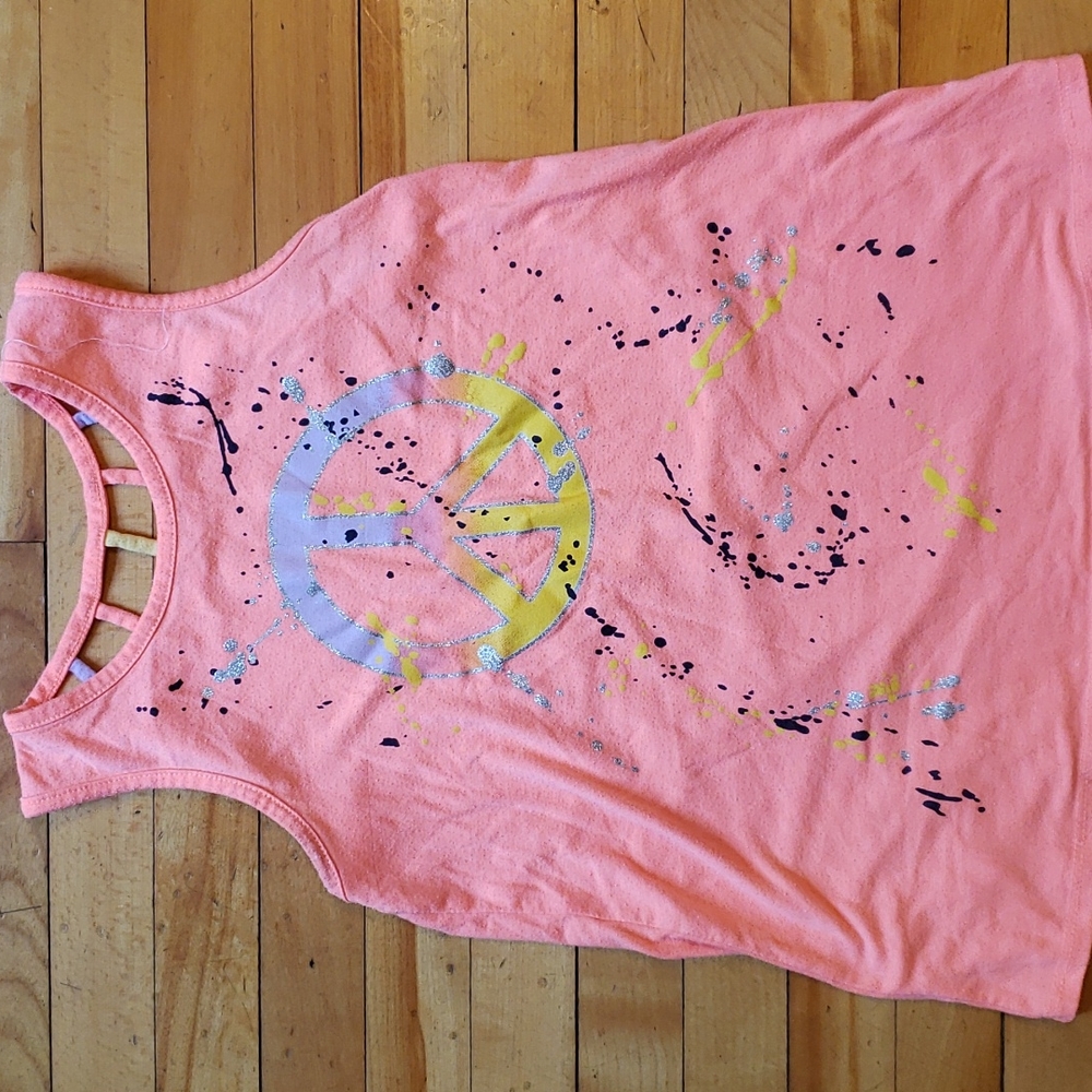 Girls peace symbol tank size Large by wonder nation